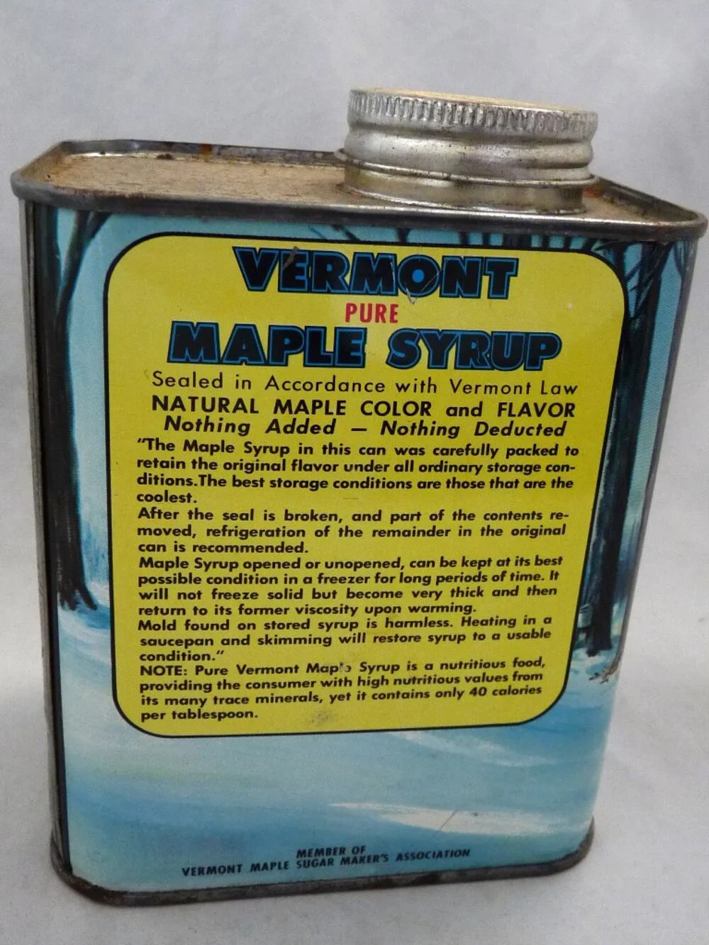 Vintage Nermont Maple Syrup tin advertising 1 qt horse sled empty